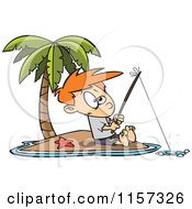 Boy Fishing On A Tropical Island