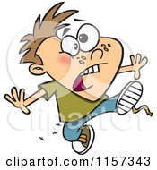 Cartoon Of A Boy With Ants In His Clothes Royalty Free Vector Clipart