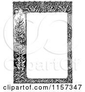 Clipart Of A Retro Vintage Black And White Floral Border Royalty Free Vector Illustration