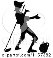 Clipart Of A Silhouetted Country Bumpkin Man Royalty Free Vector Illustration