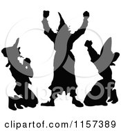 Clipart Of A Silhouetted Men Royalty Free Vector Illustration