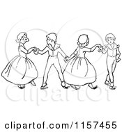 Poster, Art Print Of Retro Vintage Black And White Children Dancing