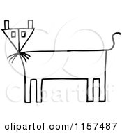 Poster, Art Print Of Black And White Stick Cat