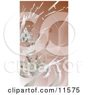 Silver Technology Scraps Exploding Over Brown Clipart Illustration