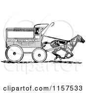 Clipart Of A Retro Vintage Black And White United States Mail Cart Royalty Free Vector Illustration by Prawny Vintage