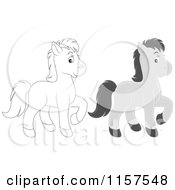 Poster, Art Print Of Cute Gray And Outlined Horse
