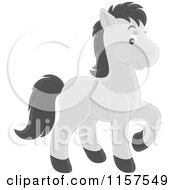 Cartoon Of A Cute Gray Horse Royalty Free Vector Illustration