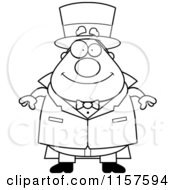 Poster, Art Print Of Black And White Plump Magician Standing And Facing Front
