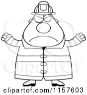 Poster, Art Print Of Black And White Pudgy Mad Fireman