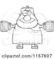 Poster, Art Print Of Black And White Plump Frat Man Holding Beers
