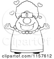 Poster, Art Print Of Black And White Plump Sweet Granny Waiting For A Hug
