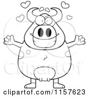 Poster, Art Print Of Black And White Happy Plump Cow In Love