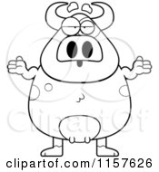 Poster, Art Print Of Black And White Careless Cow Shrugging