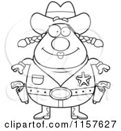 Poster, Art Print Of Black And White Chubby Female Cowgirl Sheriff