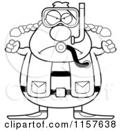 Poster, Art Print Of Black And White Mad Chubby Female Scuba Diver