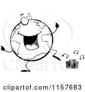 Poster, Art Print Of Black And White Globe Doing A Happy Dance