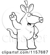 Poster, Art Print Of Black And White Aardvark With An Idea
