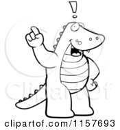Poster, Art Print Of Black And White Exclaiming Alligator