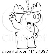 Poster, Art Print Of Black And White Moose With An Idea