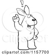Poster, Art Print Of Black And White Big Rabbit Standing Upright With An Idea
