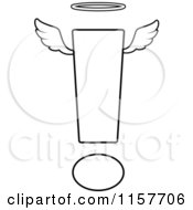 Poster, Art Print Of Black And White Angelic Exclamation Point With A Halo