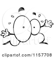 Cartoon Clipart Of A Black And White Pair Of Eyes Running Vector Outlined Coloring Page by Cory Thoman