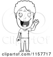Poster, Art Print Of Black And White Happy Granny Waving