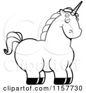 Poster, Art Print Of Black And White Chubby Unicorn