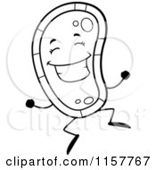 Poster, Art Print Of Black And White Happy Jumping Germ Character