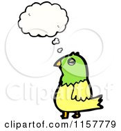 Cartoon Of A Thinking Parrot Royalty Free Vector Illustration by lineartestpilot