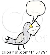 Cartoon Of A Talking Mail Bird Royalty Free Vector Illustration