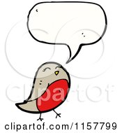 Cartoon Of A Talking Robin Bird Royalty Free Vector Illustration