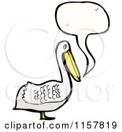 Cartoon Of A Talking Pelican Royalty Free Vector Illustration by lineartestpilot