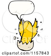 Cartoon Of A Talking Hatching Chick Royalty Free Vector Illustration