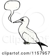 Cartoon Of A Talking Gannet Bird Royalty Free Vector Illustration