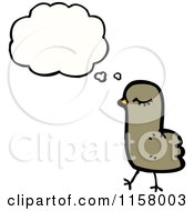 Cartoon Of A Thinking Bird Royalty Free Vector Illustration
