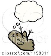 Cartoon Of A Thinking Bird Royalty Free Vector Illustration by lineartestpilot