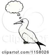 Cartoon Of A Thinking Gannet Bird Royalty Free Vector Illustration by lineartestpilot