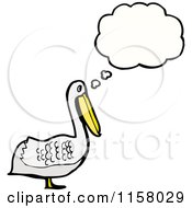 Cartoon Of A Thinking Pelican Royalty Free Vector Illustration by lineartestpilot