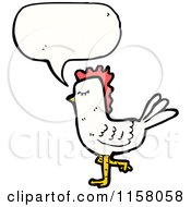 Cartoon Of A Talking White Chicken Royalty Free Vector Illustration