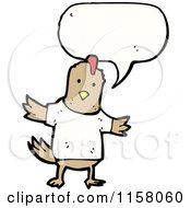 Cartoon Of A Talking Chicken In A Shirt Royalty Free Vector Illustration