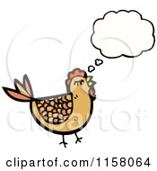 Cartoon Of A Thinking Chicken Royalty Free Vector Illustration