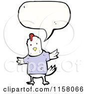 Cartoon Of A Talking White Chicken In A Shirt Royalty Free Vector Illustration