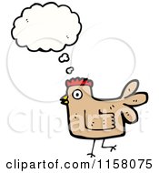 Cartoon Of A Thinking Chicken Royalty Free Vector Illustration