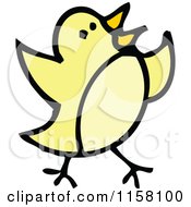 Cartoon Of A Yellow Chick Royalty Free Vector Illustration