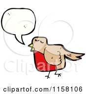 Cartoon Of A Talking Robin Bird Royalty Free Vector Illustration