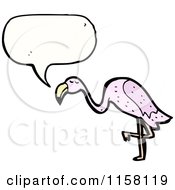 Cartoon Of A Talking Flamingo Royalty Free Vector Illustration by lineartestpilot
