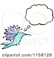 Cartoon Of A Thinking Hummingbird Royalty Free Vector Illustration