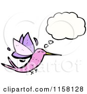 Cartoon Of A Thinking Hummingbird Royalty Free Vector Illustration