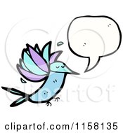 Cartoon Of A Talking Hummingbird Royalty Free Vector Illustration